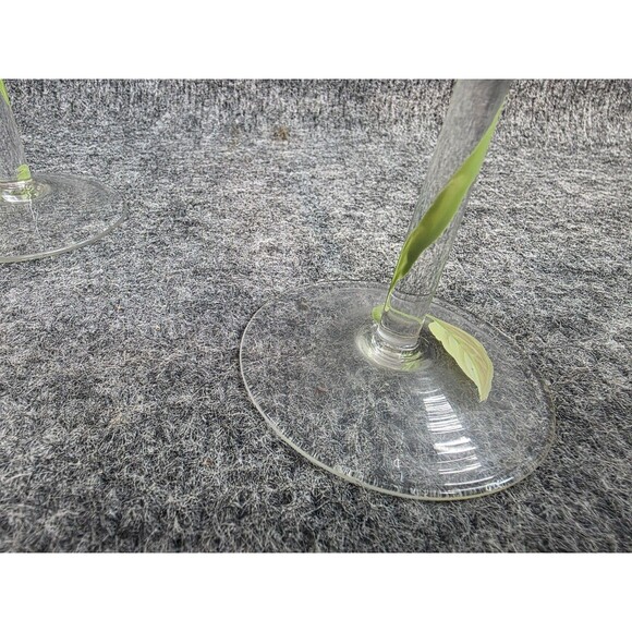 Hand-Painted Floral Wine Glass Set Of 3 Pink Roses 7.5" Tall Rose Balloon - Picture 5 of 6